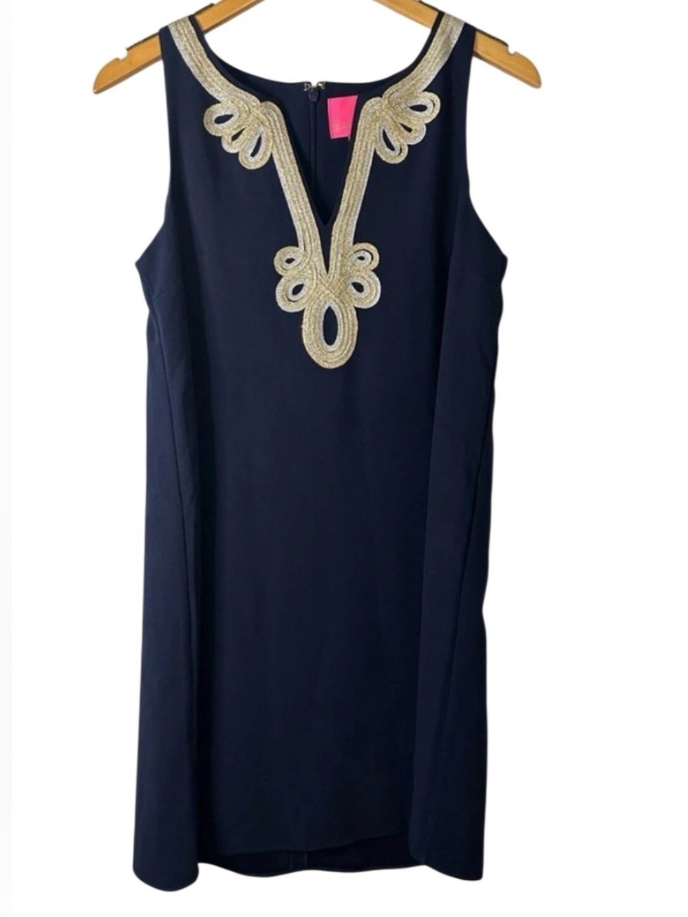 Lilly Pulitzer Navy Blue Mini Dress with gold and silver - Picture 3 of 4